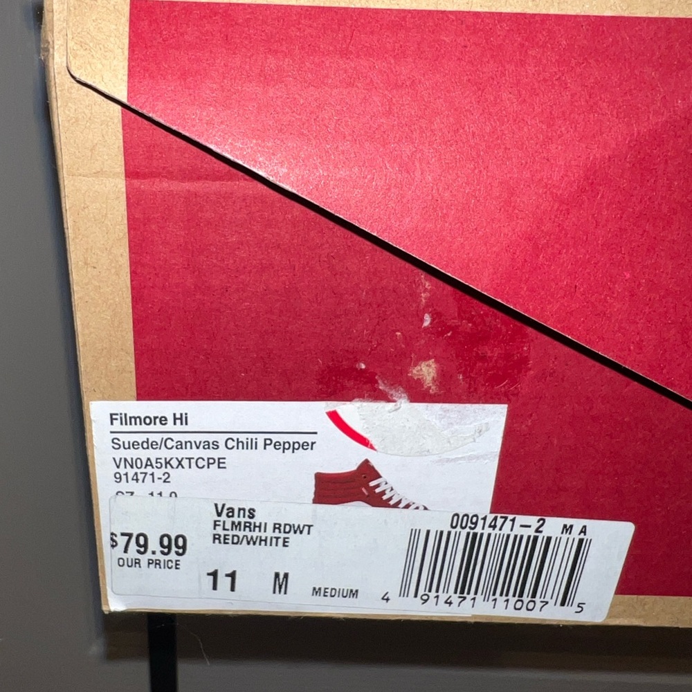 VANS Filmore Hi - 11 - Chili Pepper Red - EUC - With Box - Picture 9 of 9